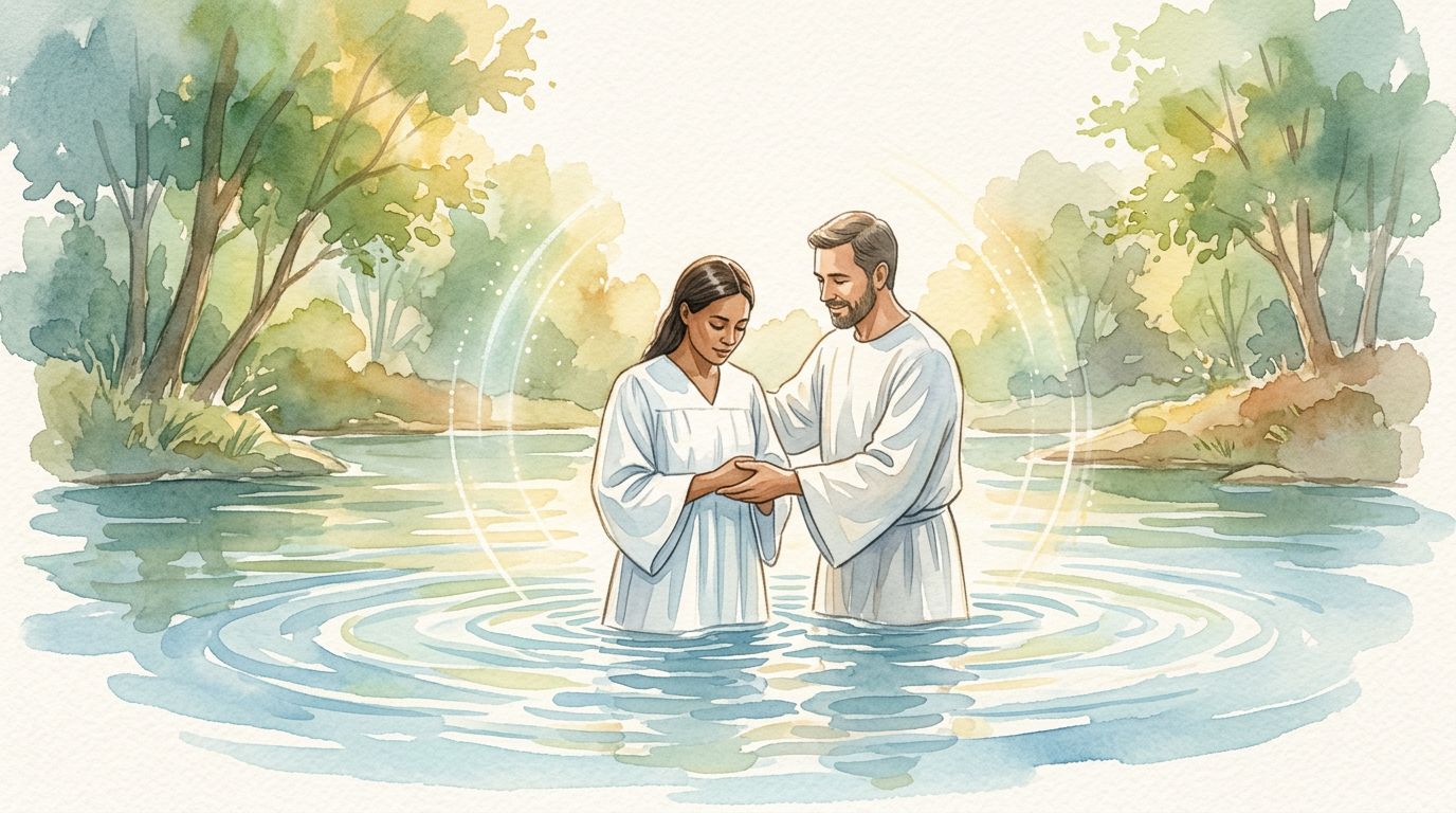 River Baptism Watercolor Illustration Water Baptism: Meaning, Purpose, and Biblical Importance